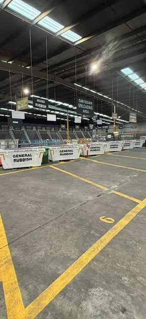 General rubbish skips along the marked unloading bays